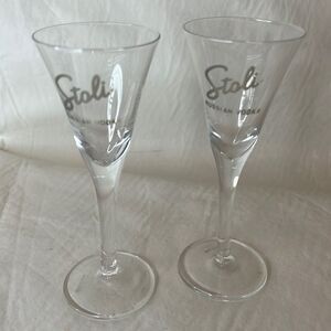 Stoli Russian Vodka 2 Ounces Each Shot Glasses Set Of 2 Included